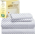 California Design Den Full Size Bed Sheets Set - 400 Thread Count 100% Cotton, Deep Pocket - Paisley Blue