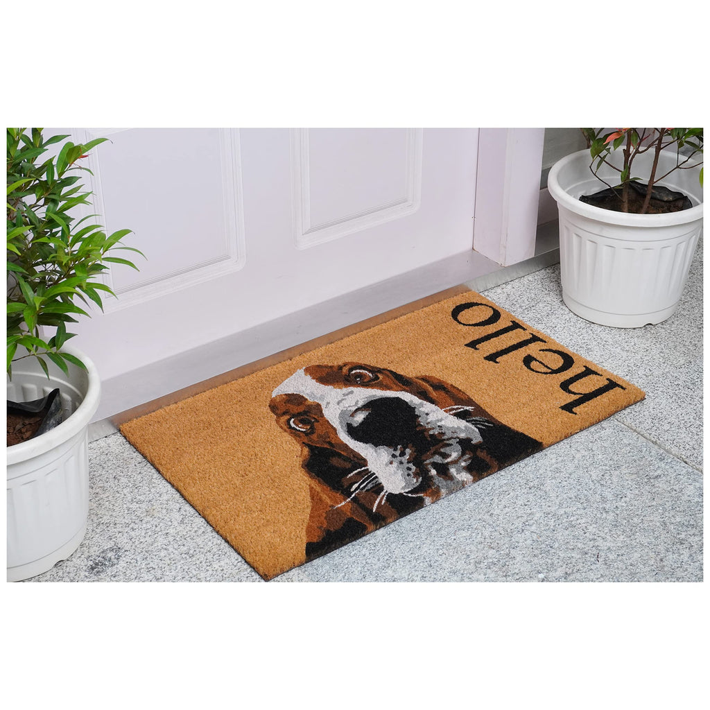 Calloway Mills Brown/White Basset Hound Doormat (24" x 36")