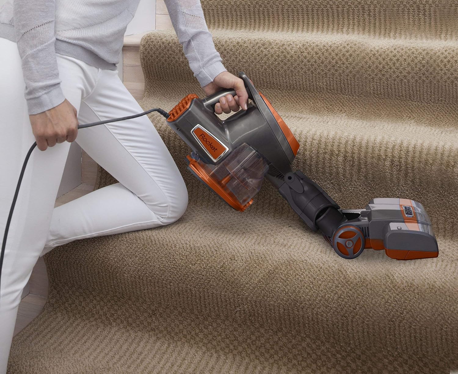 Shark Rocket HV302 Ultra-Light Corded Vacuum - Versatile Carpet & Hard Floor Cleaning, Orange (Renewed)
