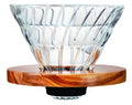 Hario V60 Glass Coffee Dripper, Size 02, Olive Wood