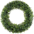 Pure Garden 19.5-Inch Boxwood Wreath - UV Resistant Artificial Decor for All Seasons | Indoor/Outdoor Use