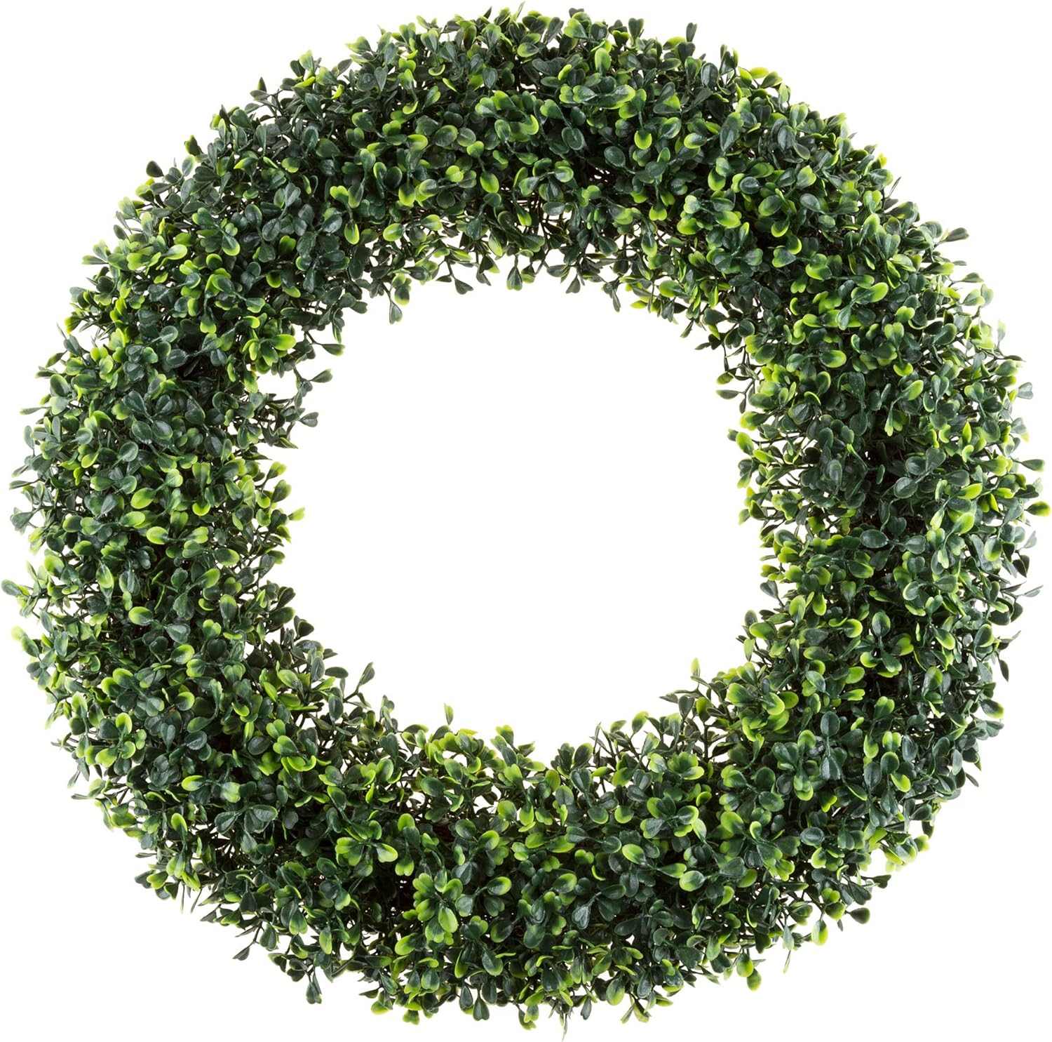 Pure Garden 19.5-Inch Boxwood Wreath - UV Resistant Artificial Decor for All Seasons | Indoor/Outdoor Use