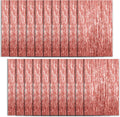 Regine Switzerland 20 Pack Rose Gold Foil Fringe Curtains - Metallic Backdrop for Parties & Events