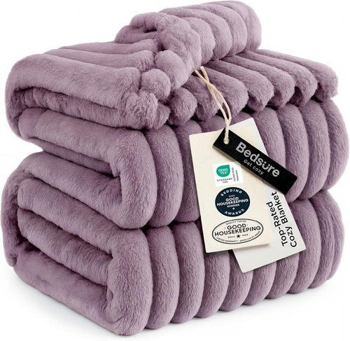 Bedsure GentleSoft Fleece Blanket - Cozy Light Purple Throw for Couch, 108x90 Inches