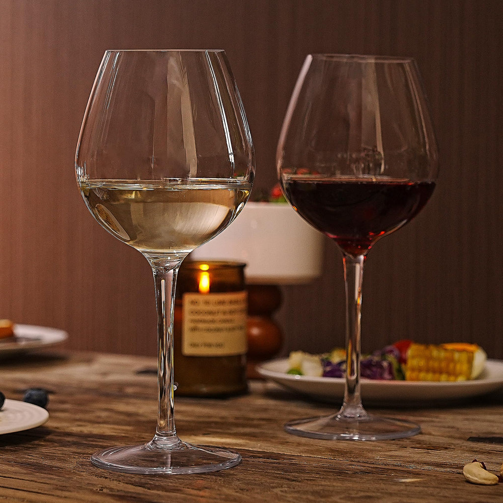 MICHLEY Unbreakable Stemmed Wine Glass 100% Tritan Plastic Dishwasher available Glassware 15 oz, Set of 6