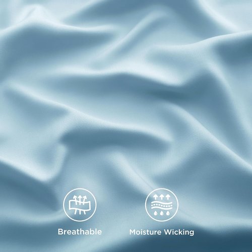 Bedsure Cooling Sheets - Twin XL Bamboo Rayon, Breathable & Soft Hotel Luxury Bedding, Aqua