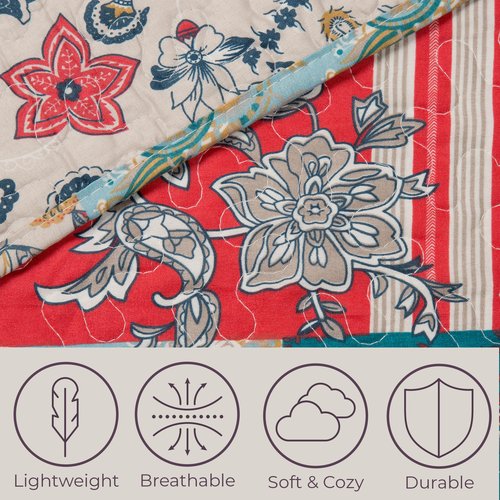Lavish Home 3 Piece Mallory Quilt Set - Full/Queen
