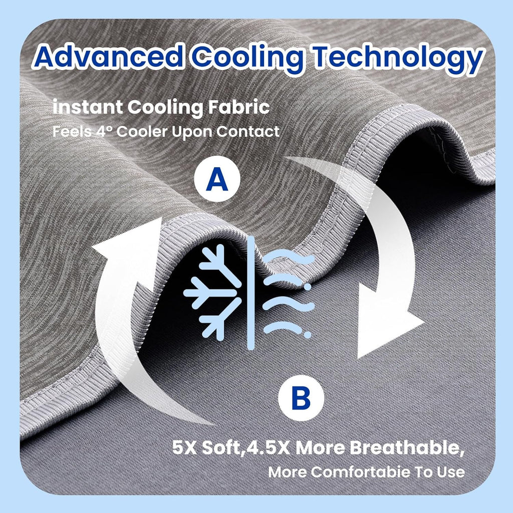 Topcee Cooling Blanket - Ultra-Cool Lightweight Queen Size (90"x90") | Absorbs Heat for Comfortable Sleep