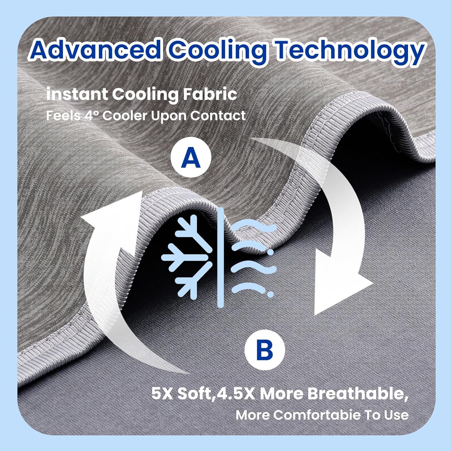 Topcee Cooling Blanket - Ultra-Cool Lightweight Queen Size (90"x90") | Absorbs Heat for Comfortable Sleep