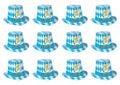 Beistle Oktoberfest Party Hi-Hats - 12-Pack Blue and White Bavarian Costume Accessories with Gold Crest, German Themed Headwear for Festivals, Beer Tent Events, Celebrations and Group Events