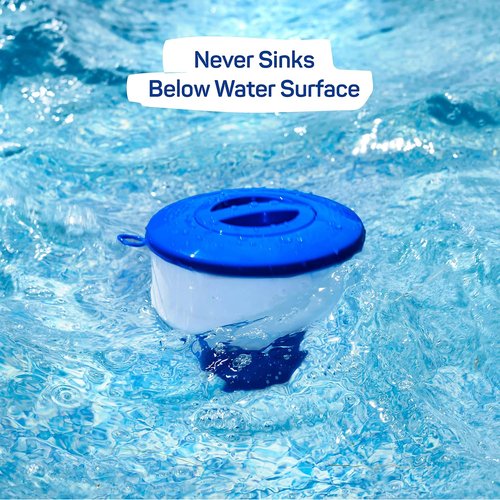 Floating Chlorine Dispenser - Skiennix Pool Chlorine Floater with Adjustable Flow Vents | 7-Inch Diameter, 3-Tablet Capacity