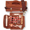 Travel Bartender Kit Bag | Professional 17-Piece Copper Bar Tool Set with Portable Bar Bag and Shoulder Strap for Easy Carry and Storage | Best Travel Bar Set for Home Cocktail Making, Work, Parties