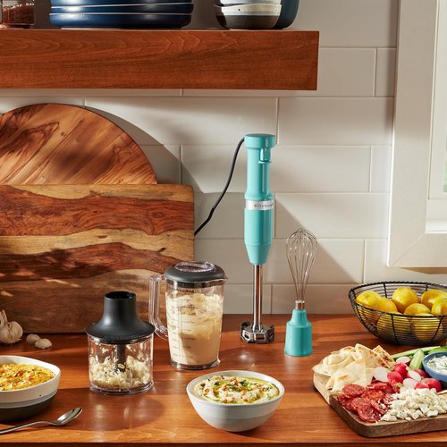 KitchenAid Hand Blender - Variable Speed with Accessories | Aqua Sky, KHBV83AQ