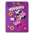 Northwest Minnie Mouse Micro Raschel Throw Blanket, 46" x 60", Falling Flowers