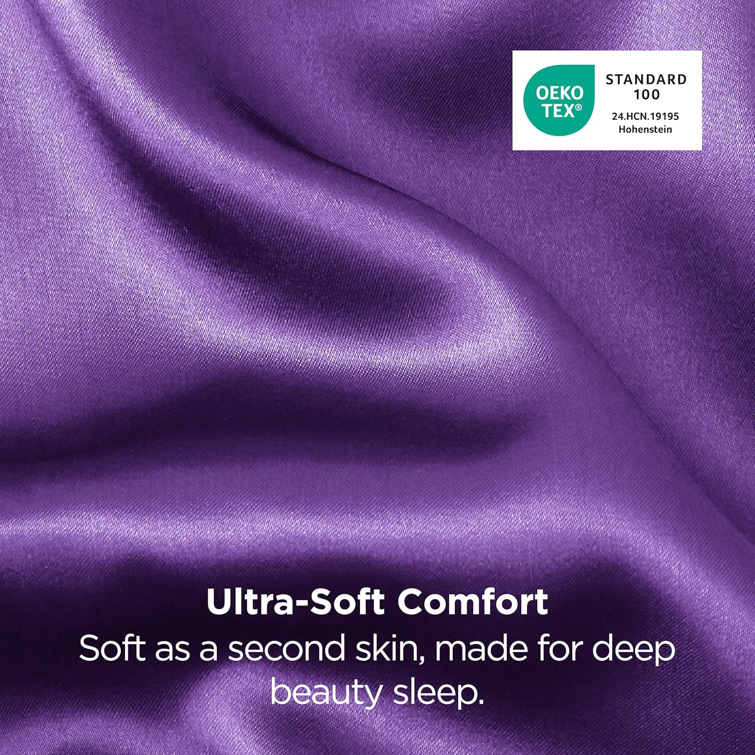 Bedsure Satin Pillowcase - Luxurious Silk-Like Feel | Standard Size 20x26 Inches, Purple, 2-Pack