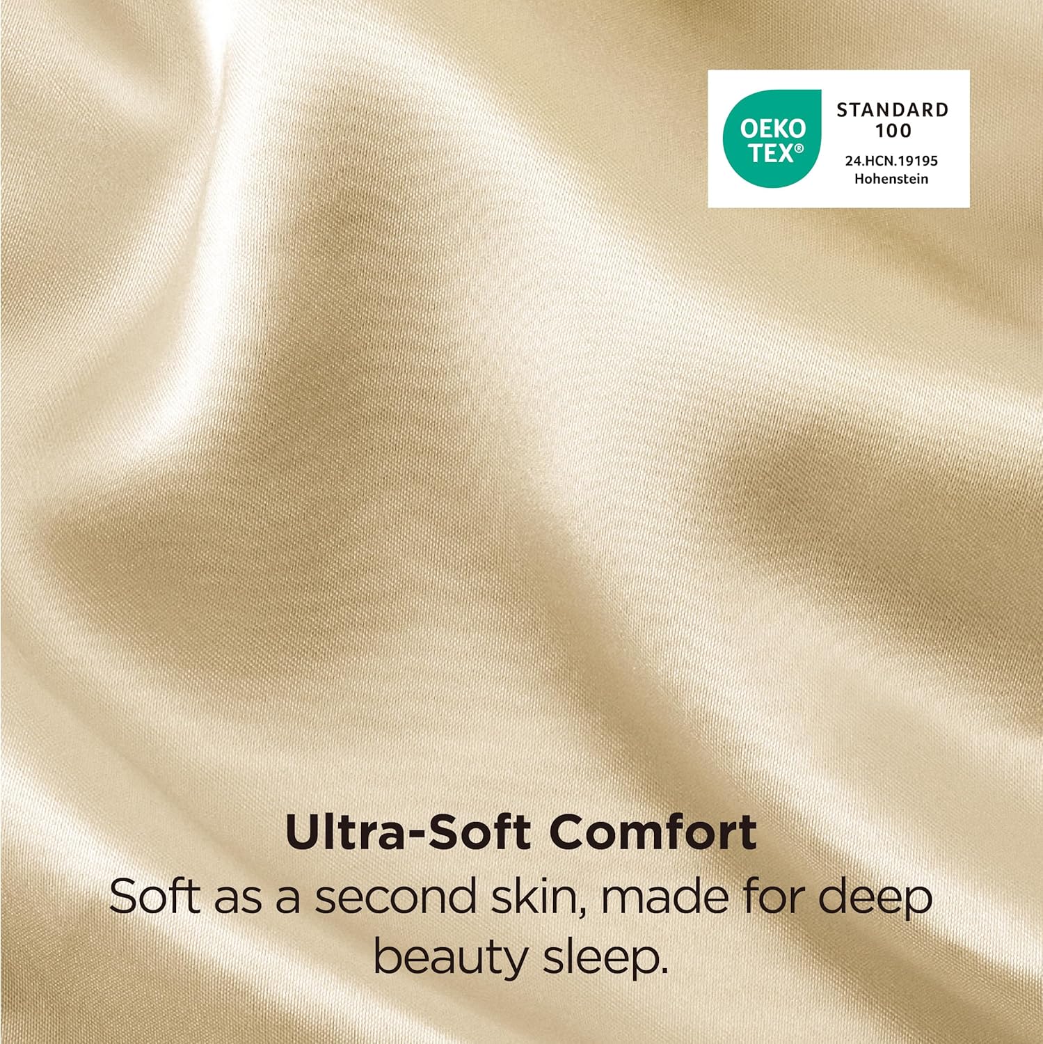 Bedsure Satin Pillowcase Set of 2 - Champagne Gold Silky Pillow Cases for Hair & Skin | 20x36 Inches