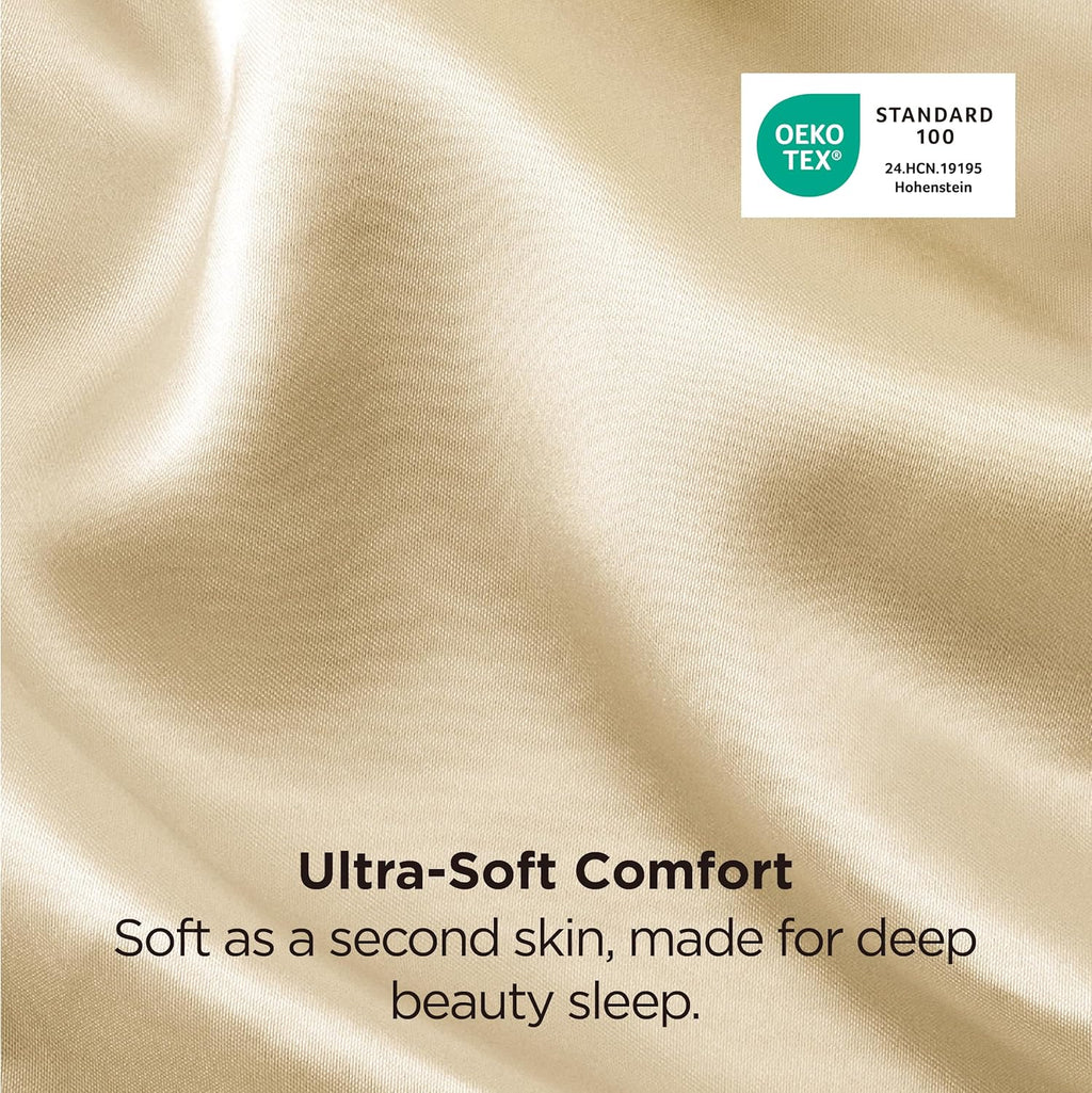 Bedsure Satin Pillowcase - Luxurious Silk-Like Comfort | Standard Size 20x26 Inches, Champagne Gold, 2-Pack