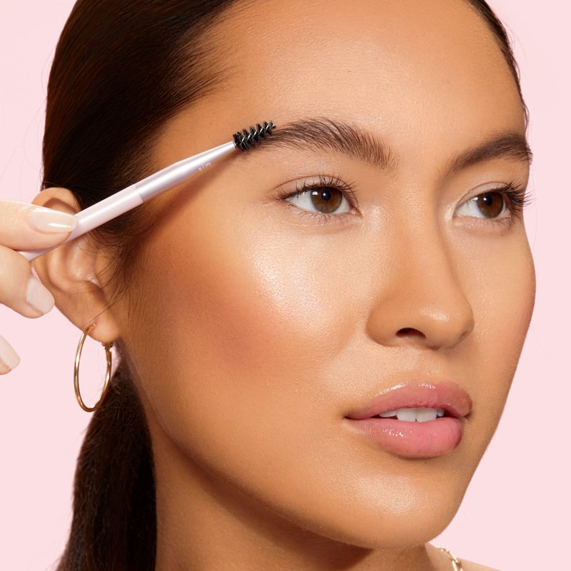3-Piece Brow Shaping Set with Dual-Ended Brushes and Tweezers