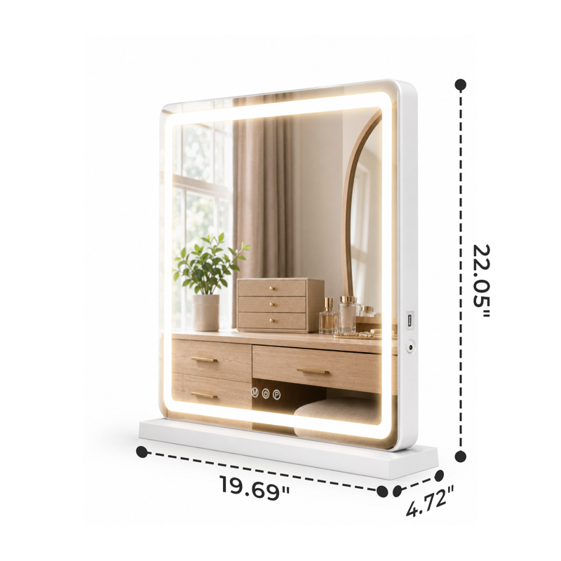 LED Vanity Mirror with Lights - Dimmable Makeup Mirror with Touch Control