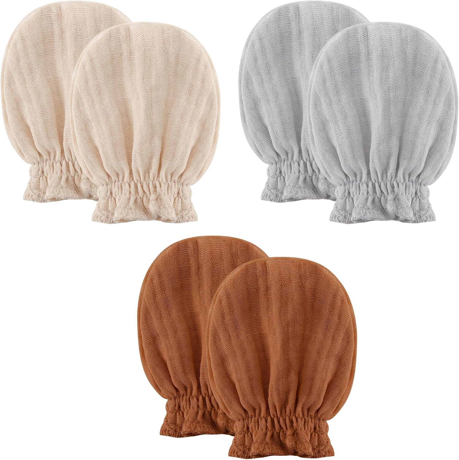 Pro Goleem Muslin Baby Mittens - 100% Cotton No Scratch Soft Gloves for Newborns | 0-6 Months