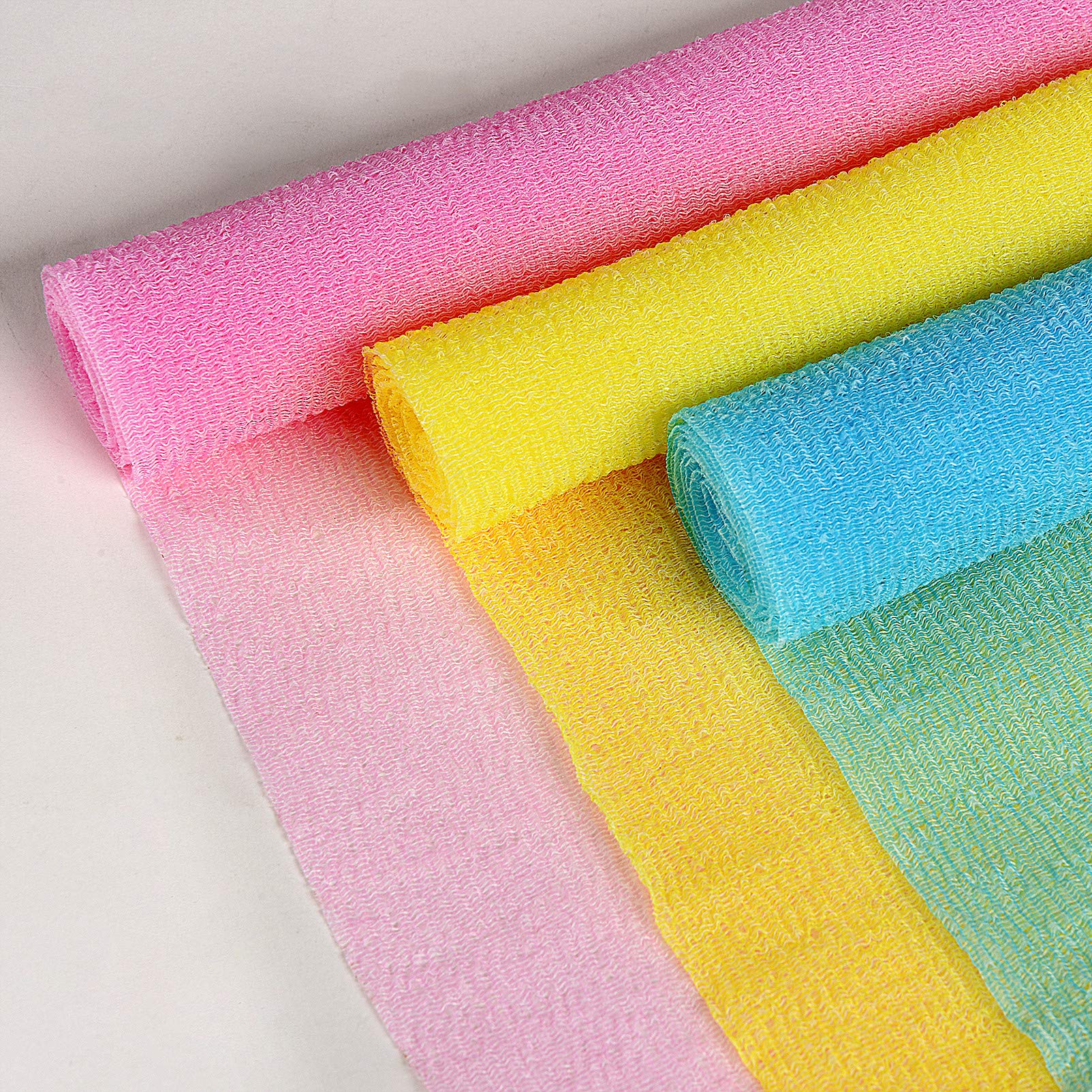 ARCH&M Exfoliating Back Washcloth & Body Scrubber, 3 Pack, 35-Inch