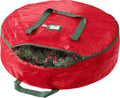 Heavy Duty Wreath Storage Bag by [Brand Name] - 30-Inch Waterproof Red Container for Year-Round Wreaths