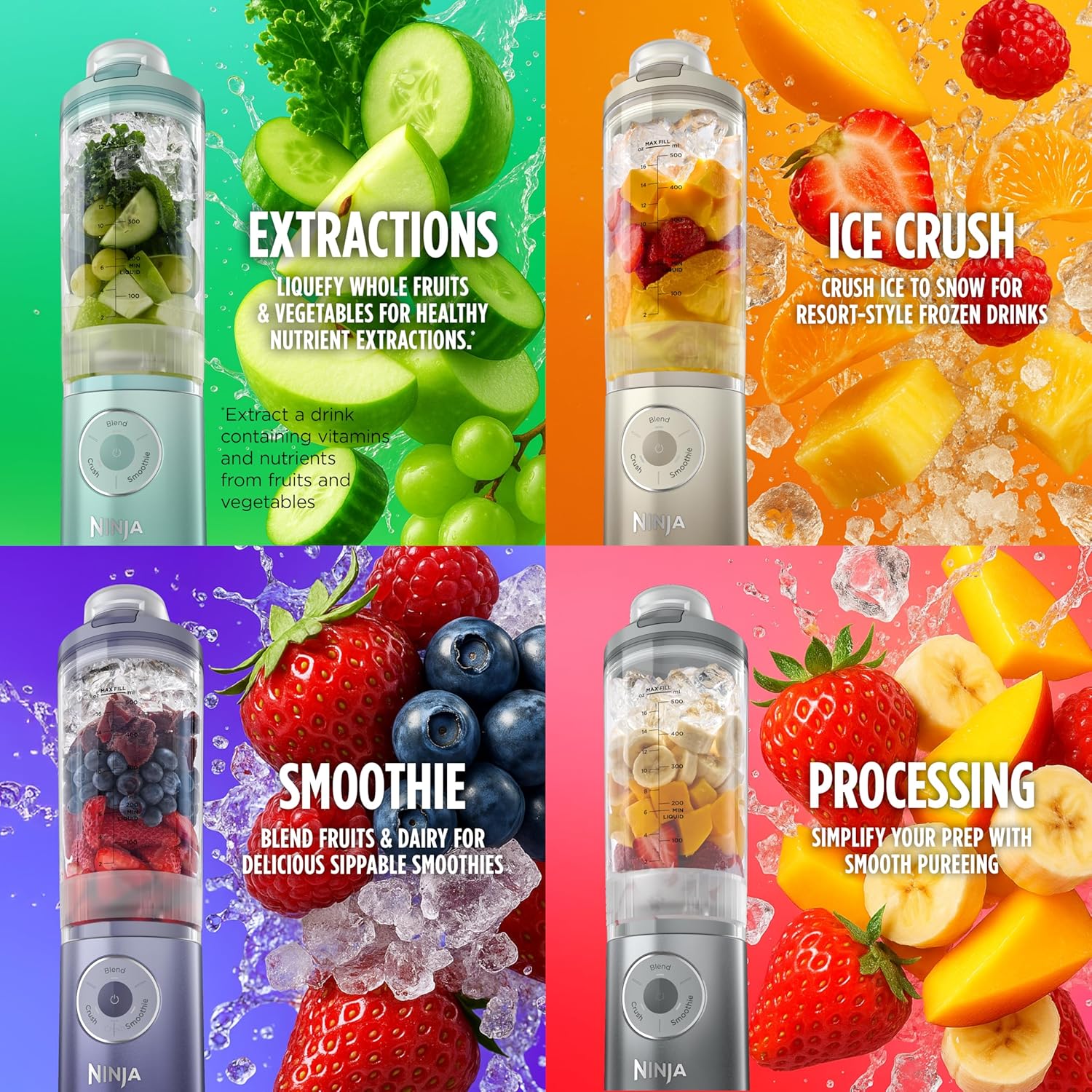 Ninja Blast Max Portable Blender - Cordless Personal Smoothie Maker with 3 Programs | 22 oz Lavender Vessel