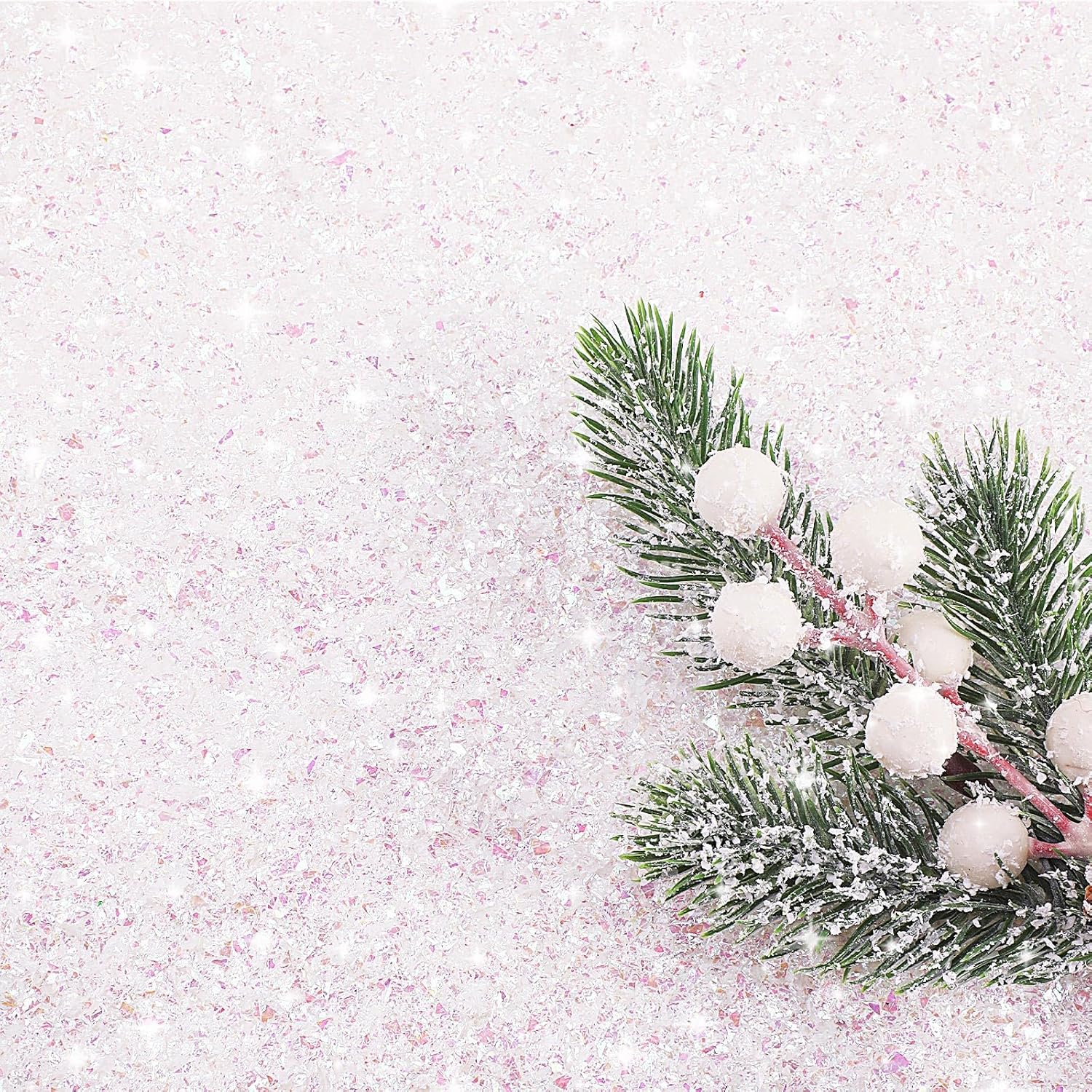 Skiennix 14oz Artificial Faux Snow - Sparkly White Glitter for Christmas Village Decor | 400g