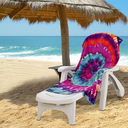 NORTHWEST Classics Beach Towel, 30" x 60", Psychedelic Tie Dye Design