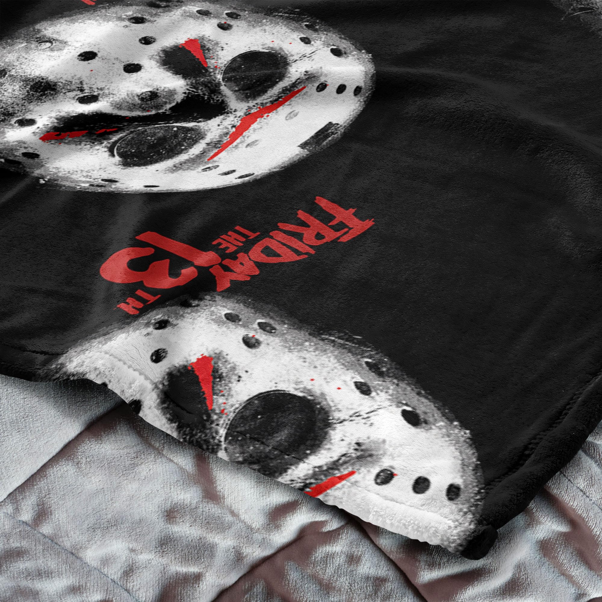 Warner Brothers Friday 13th Bloody Hands Halloween Silk Touch Throw Blanket for Bed and Couch, Cozy, Soft & Lightweight, Spooky Blankets, 50x70 inches