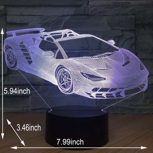 FlyonSea Race Car Gifts,Car Lamp Party Supplies 7 Color Changing Nightlight with Touch and Remote Control（Timer,Cars Light Birthday Christmas Gift