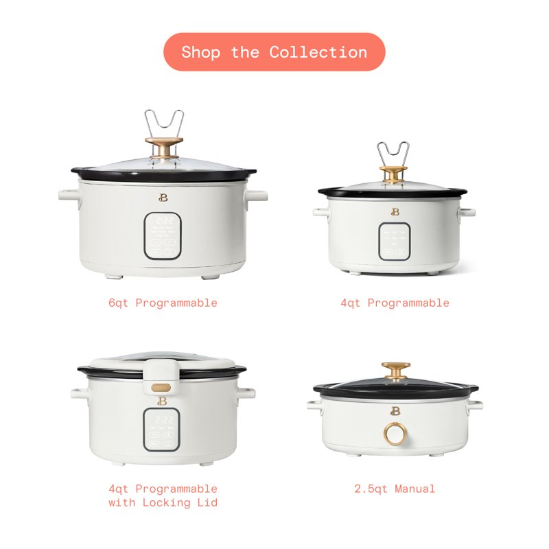 6 Qt Programmable Slow Cooker - White Icing