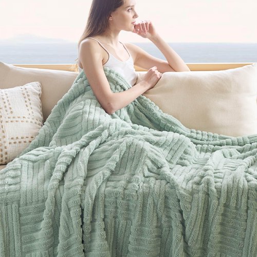 Bedsure Sage Green Throw Blankets for Couch - Spring Blanket for Bed, Cozy Soft Fleece Throw for Women, Warm Cute Small Gift for Girls, 50x60 Inches