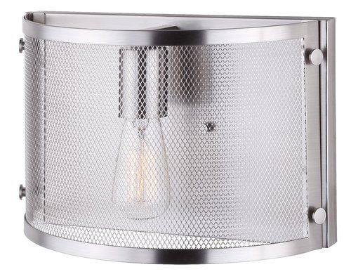 CANARM Beckett 1-Light Wall Sconce, Industrial Silver Wire Shade, Low-Profile Wall Lighting for Bedroom, Hallway or Living Room