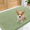 OLANLY Dog Door Mat - Absorbent Non-Slip Chenille Mat for Muddy Paws | 30x17 Inches, Sage Green