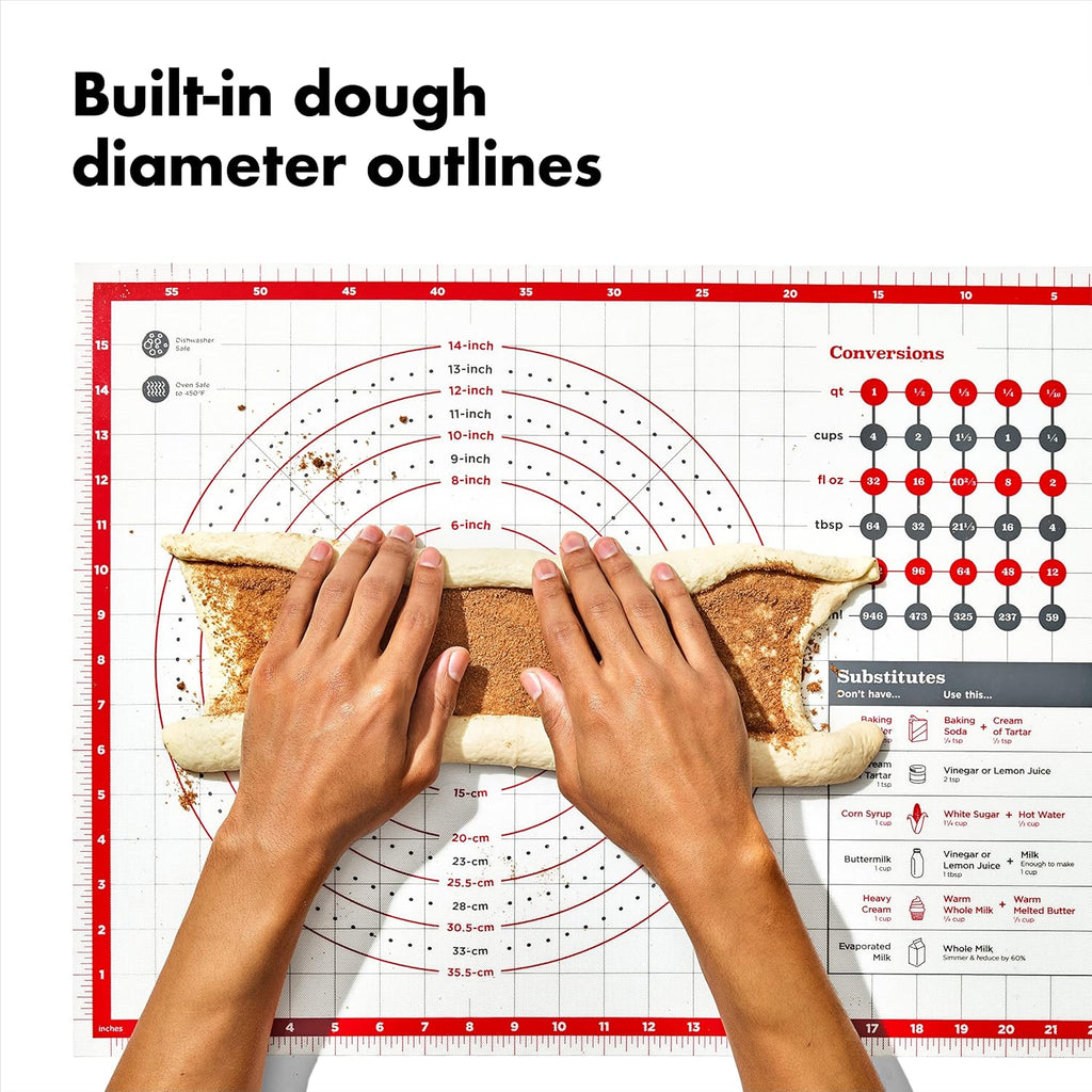 OXO Good Grips Silicone Pastry Mat - Non-Slip Design with Built-In Measurements for Precision Baking