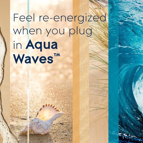 Glade PlugIns Refills Air Freshener - Aqua Waves Scented Essential Oils | 3.35 Fl Oz, 5 Count