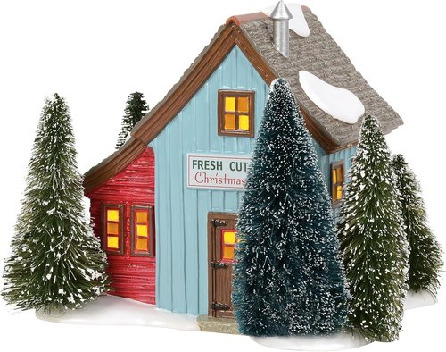 Department 56 Original Snow Village - Village Farms Tree Lot Lit Building - 6.3 Inch, Multicolor