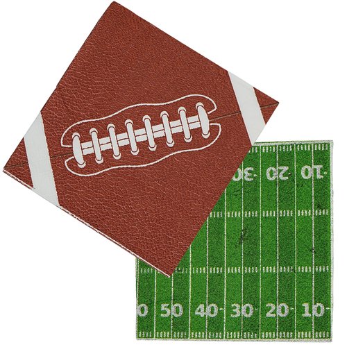 4E's Novelty 80 Pack Football Disposable Paper Napkins Bulk, Perfect for Football Birthday Party Decorations, Football Party Supplies, Football Game Day Napkins, Football Decor, Football Party Napkins