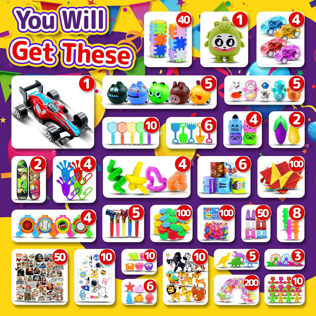 Skiennix 1000 PCS Fidget Toys - Bulk Party Favors for Kids | Classroom Prizes & Birthday Gifts