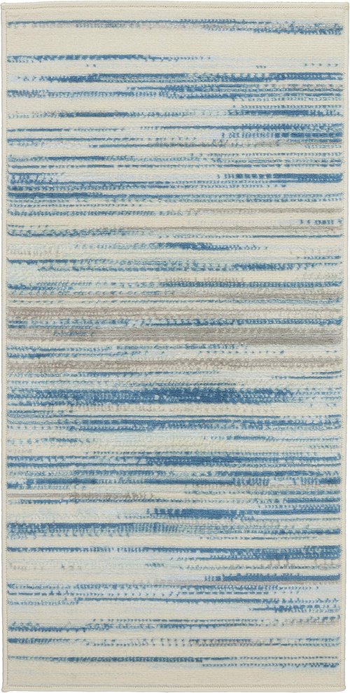 Nourison Home Jubilant Blue 2' x 4' Area Rug - Easy Clean, Non Shedding, Bed Room, Living Room, Dining Room, Kitchen (2' x 4')