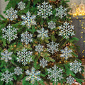 Skiennix 36-Pack Christmas Ornaments - Iridescent Plastic Snowflakes for Holiday Decor