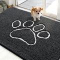 OLANLY Dog Door Mat - Absorbent Non-Slip Mud Mat for Paws | 48x30 Dark Grey Chenille Design