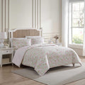 Laura Ashley – Twin Comforter Set, Soft Bedding with Matching Sham, Textured Floral Room Decor, College Dorm Room Essentials (Morning Gloria Pink)
