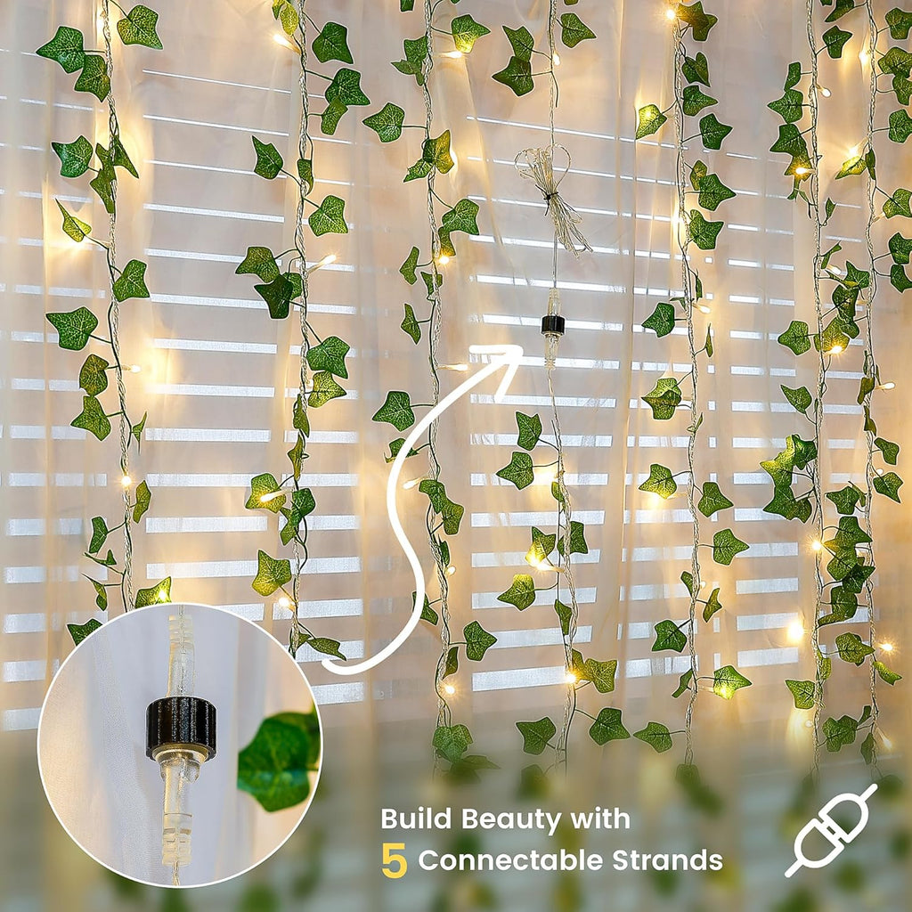 Skiennix Ivy Leaf Fairy Lights - 23 FT 73 LED Indoor String Lights for Bedroom & Party Decor | Warm White