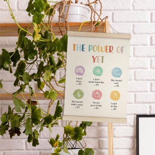 HRQKO Growth Mindset Poster Hanger Frame - Inspiring Mental Health Wall Art | 12x16 Inch for Therapy Offices