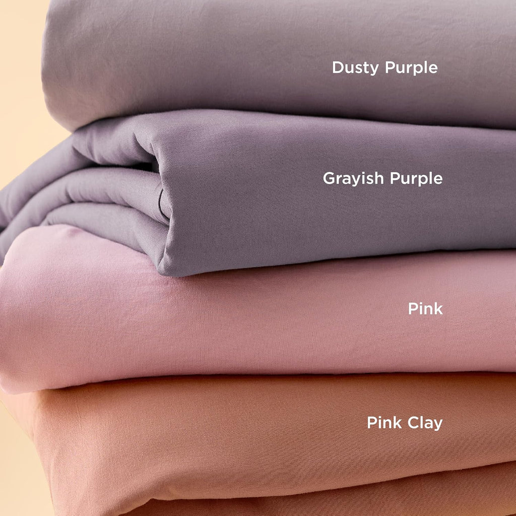 Bedsure Pink Clay Duvet Cover Queen Size - 3 Pieces Prewashed Cotton-Like Extra Soft Bedding Set, Includes 1 Duvet Cover 90x90 Inches with Zipper Closure & 2 Pillow Shams, Comforter Not Included