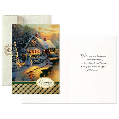 Hallmark Thomas Kinkade Boxed Christmas Cards Assortment, Snowy Scenes (3 Designs, 24 Cards with Envelopes)