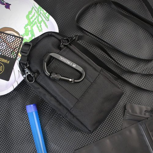 FIREDOG Smell Proof Bag, Odor Proof Pouch Dog Tested Mini Stash Crossbody Bags for Travel Storage (Black)