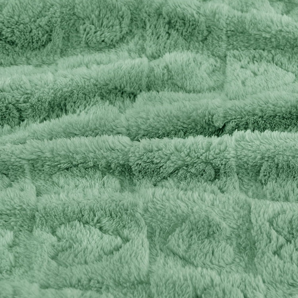 Yurhap Fleece Baby Blanket - Ultra Soft Heart Checkered Design | Cozy 30"x40" Sage Green for Infants